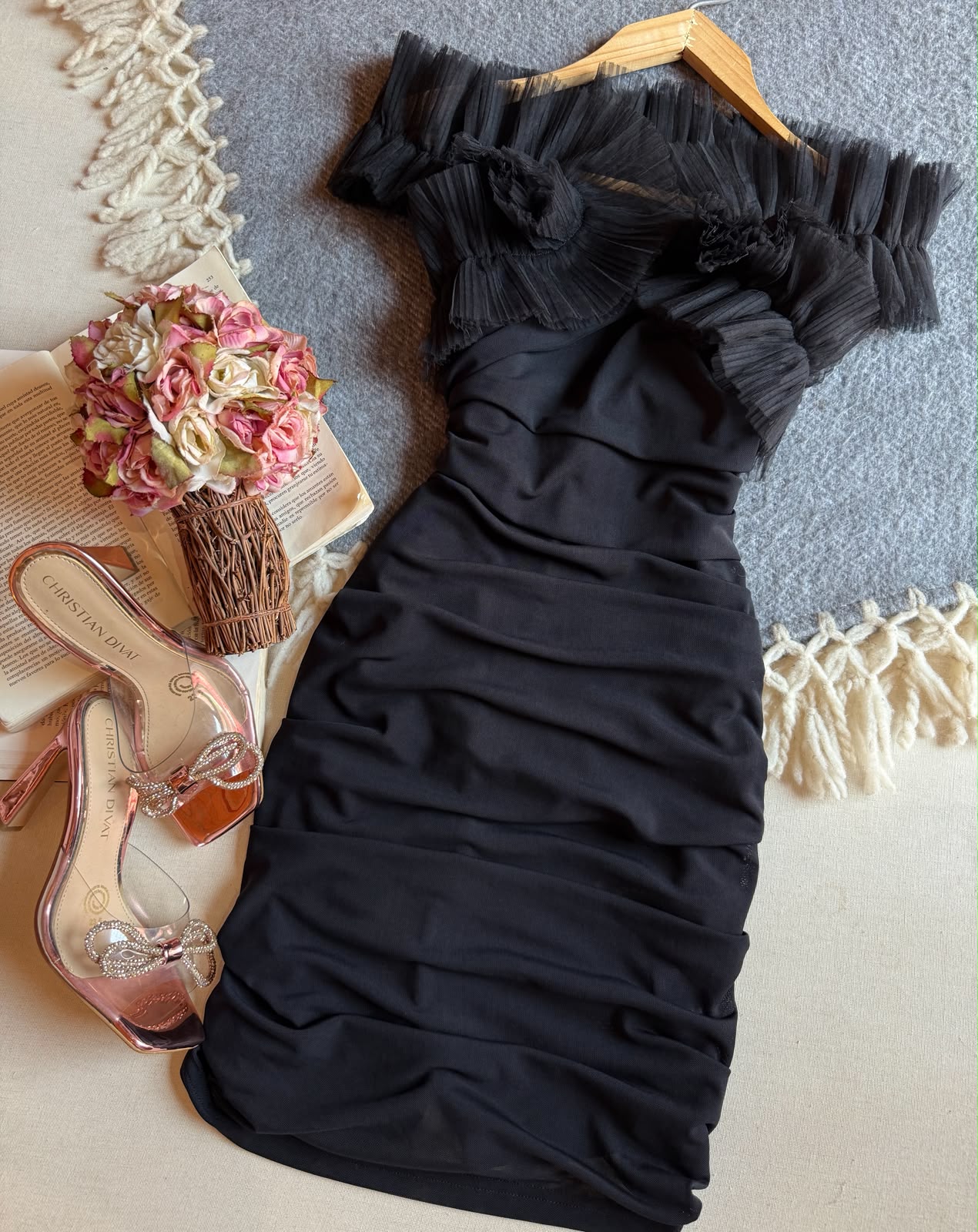 Vestido Negro Importación Premium Corto Halter