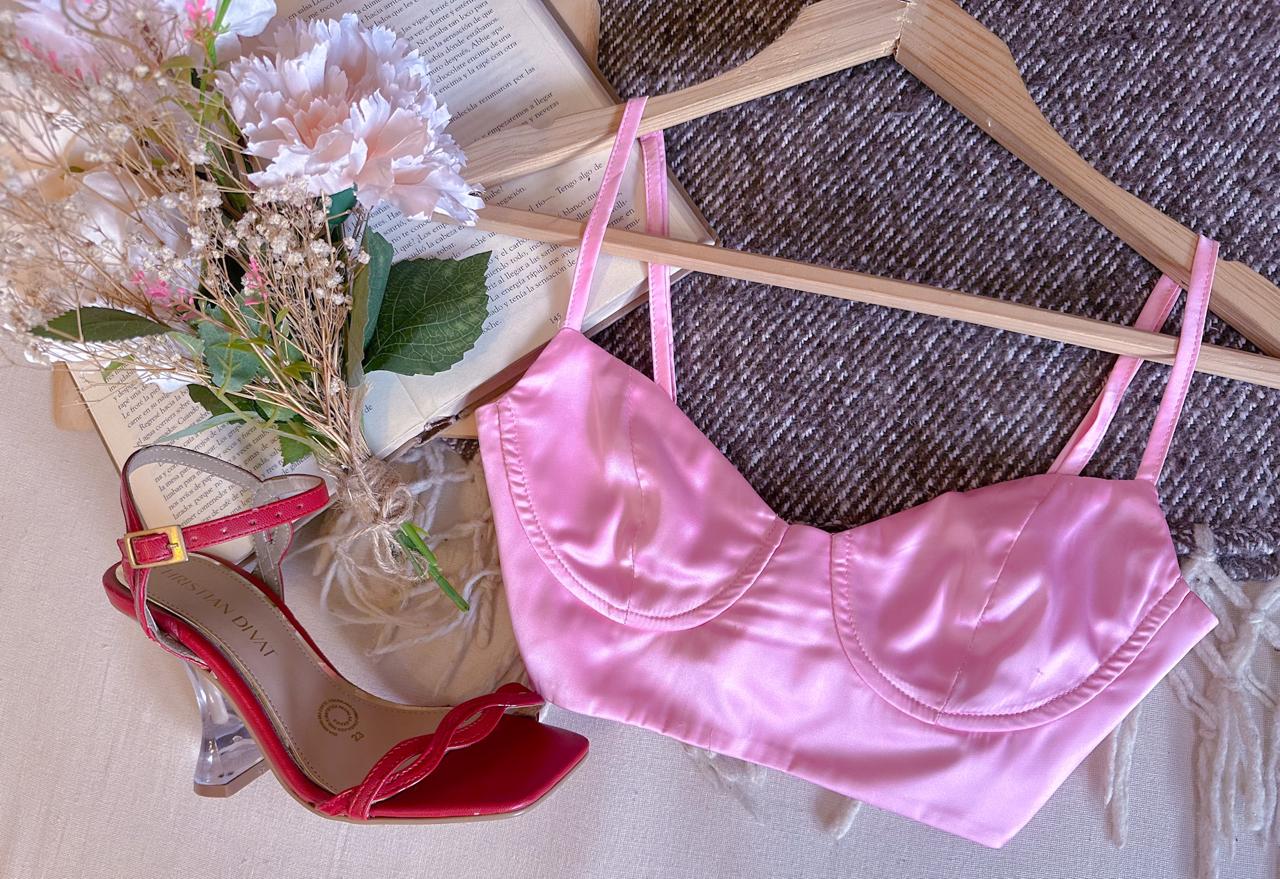Crop Top Rosa Importación Premium Corto