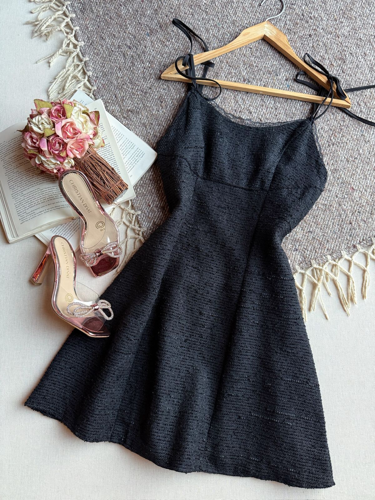 Vestido Negro Importación Premium Corto Tirantes