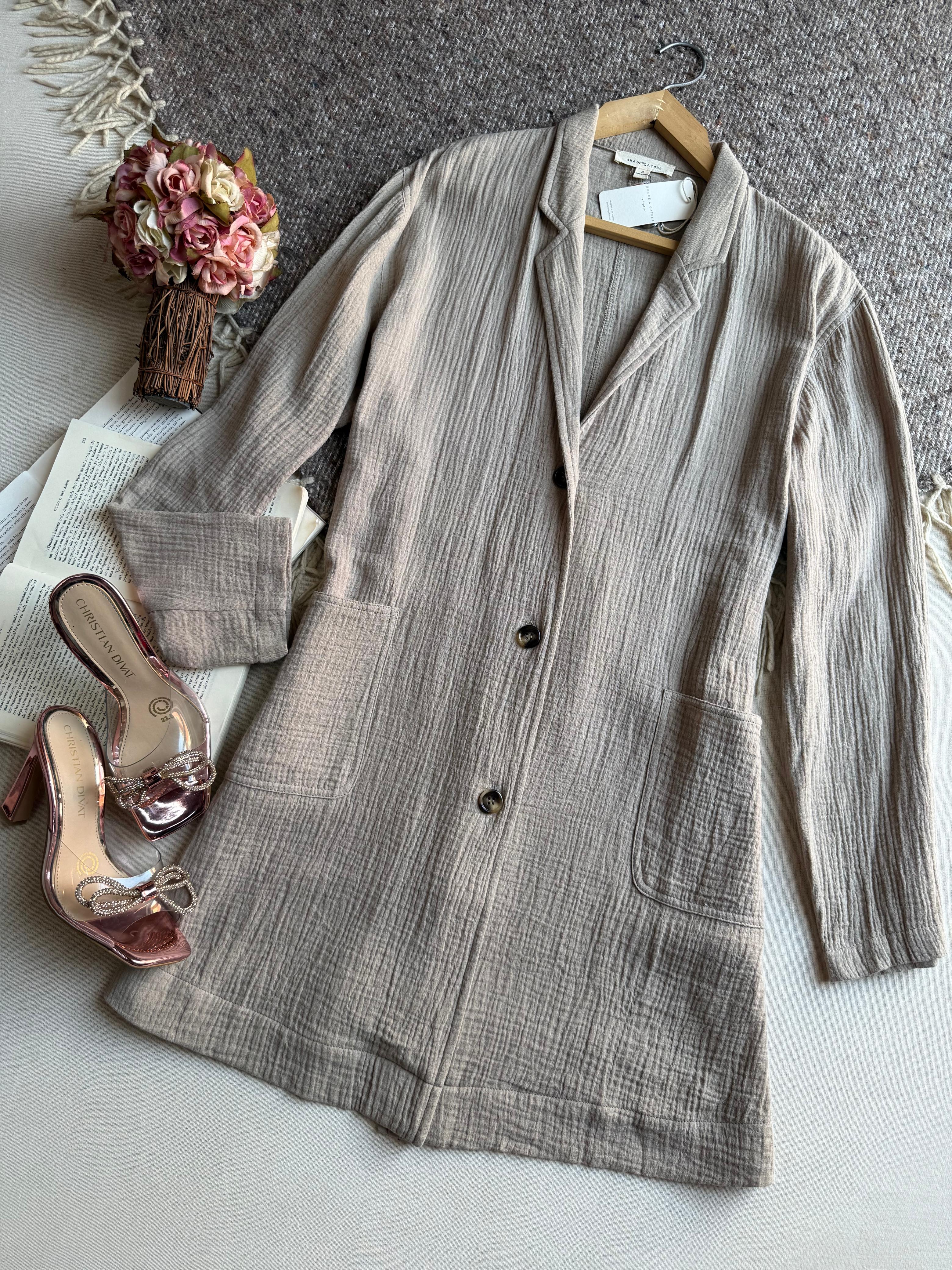 Blusa Beige Importación Premium Largo Manga Larga