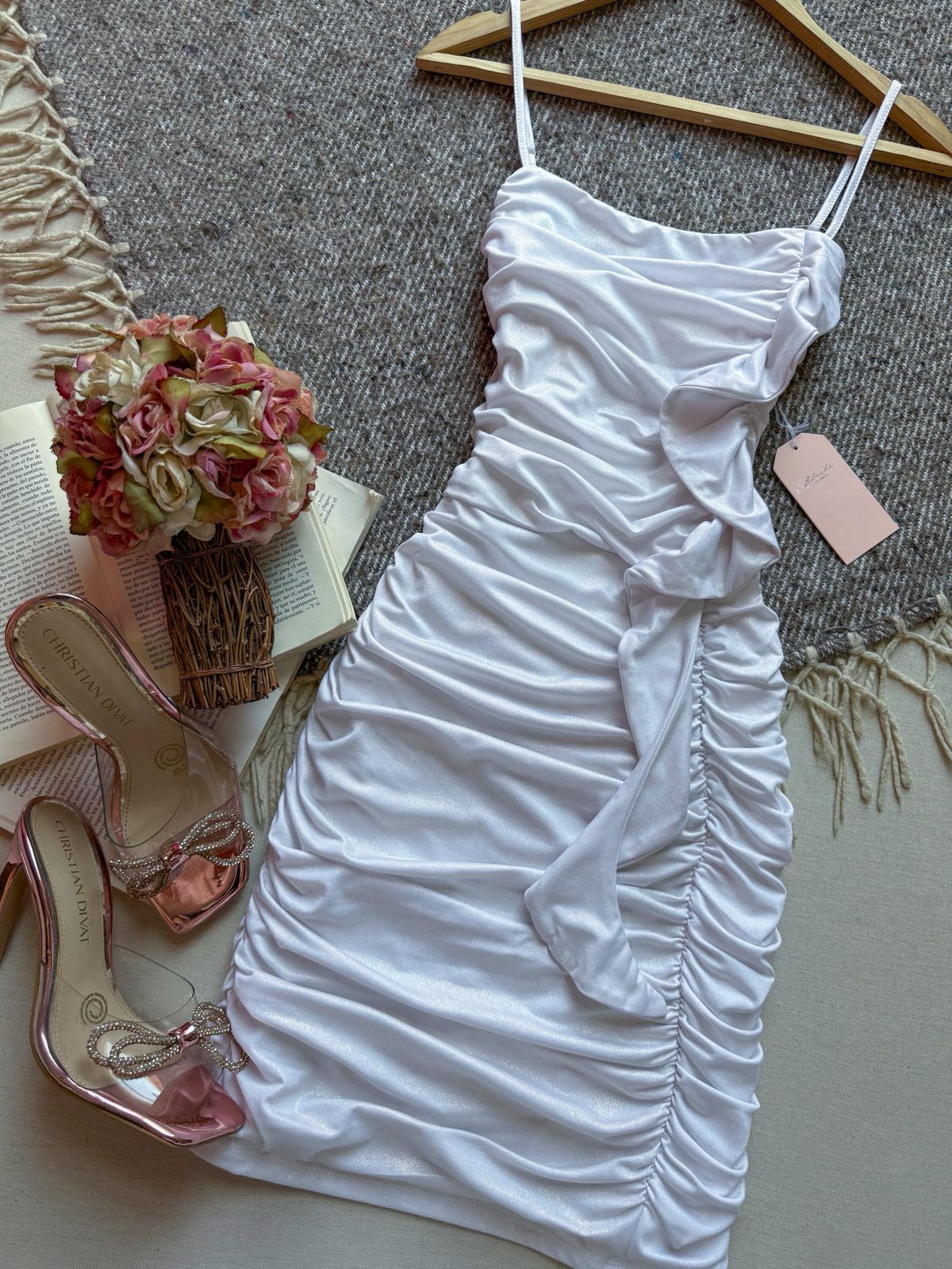 Vestido Blanco de la marca Importación Premium talla Corto con manga Tirantes