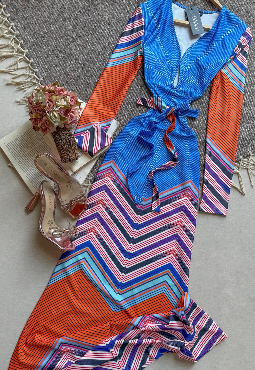 Vestido Azul de la marca Importación Premium talla Largo con manga Manga Larga
