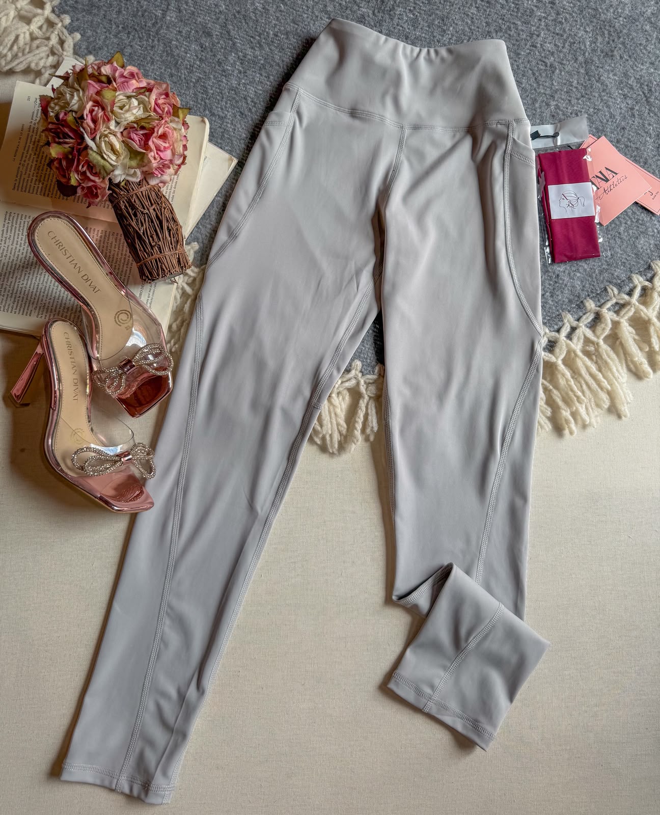 leggings Gris Tala Deportivo Al Tobillo
