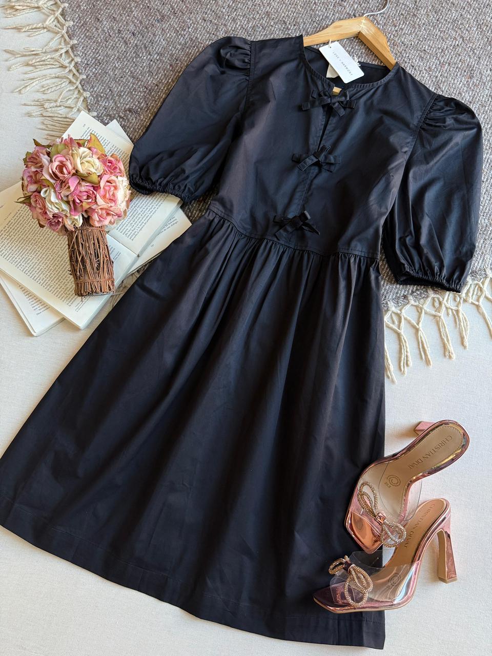 Vestido Negro Love+Armony Corto Manga 3/4