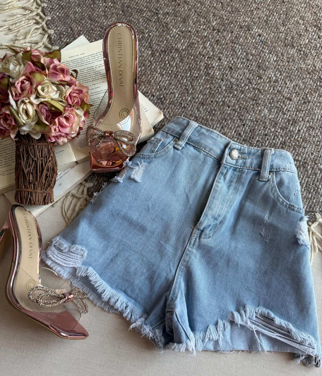 Short Azul D Denim Blud Corto Rasgado