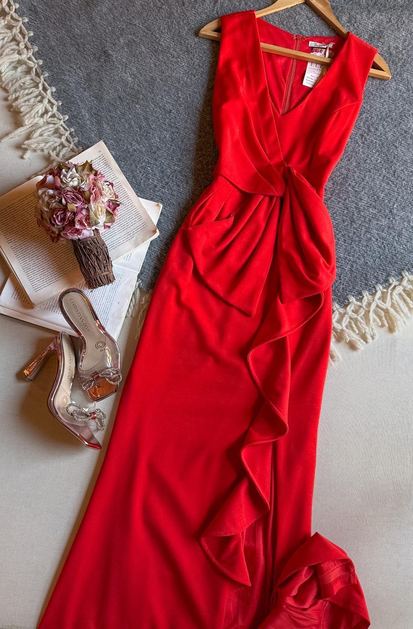 Vestido Naranja The Clothing Company Largo sin Mangas