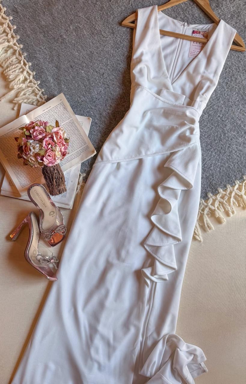 Vestido Blanco The Clothing Company Largo Sin Manga