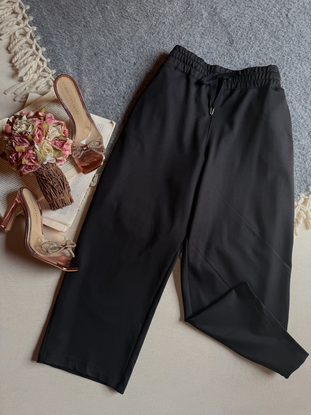 Pantalon Negro Importación Premium Midi Sin Manga