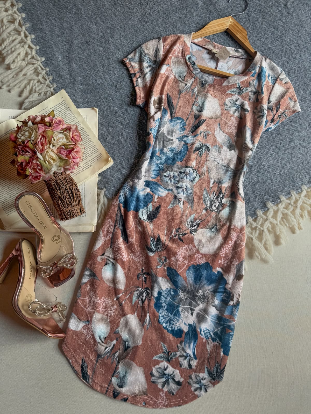 Vestido Rosa Importación Premium Corto Manga Corta