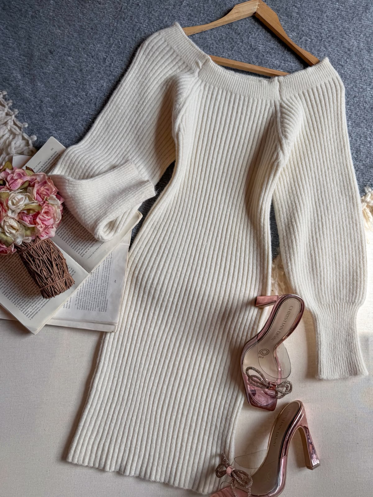 Vestido Blanco Importación Premium Corto Manga Larga